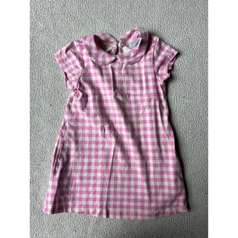 Hanna Andersson Pink & White Gingham Dress Girls 3T